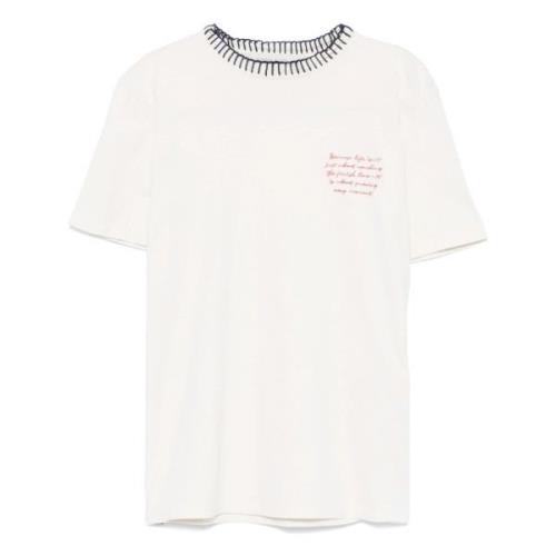 Golden Goose Broderad Dubbelstjärna T-shirts och Polos White, Dam