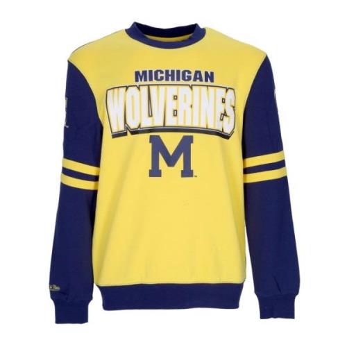 Mitchell & Ness Michigan Wolverines Crewneck Sweatshirt Multicolor, He...