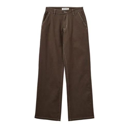 Sofie Schnoor Mörkbruna Straight-Leg Byxor Snos523 Brown, Dam