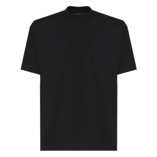 Giuliano Galiano Svart Bomull T-shirt Rund Krage Black, Herr