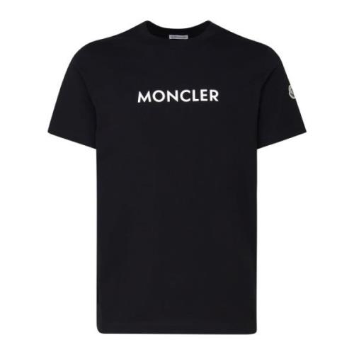 Moncler Logoed Svart Bomull T-shirts och Polos Black, Herr