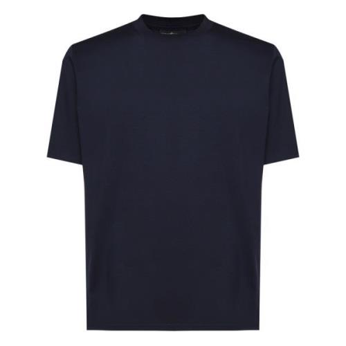 Giuliano Galiano Blå Rund Hals T-shirt Made in Italy Blue, Herr