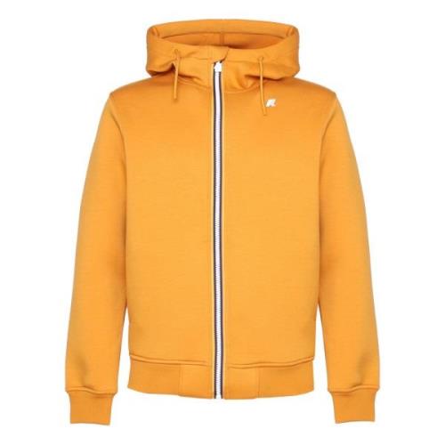 K-Way Gul Huva med Dragkedja Sweatshirt Jacka Yellow, Herr