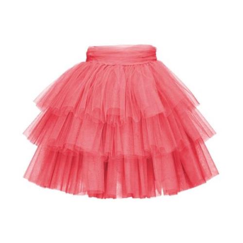 Pinko Lagerad Tulle Minikjol Pink, Dam