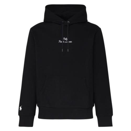 Ralph Lauren Svart Logotyp Broderad Sweatshirt Huva Black, Herr