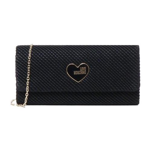 Love Moschino Svart Ecoleather Clutchväska Black, Dam