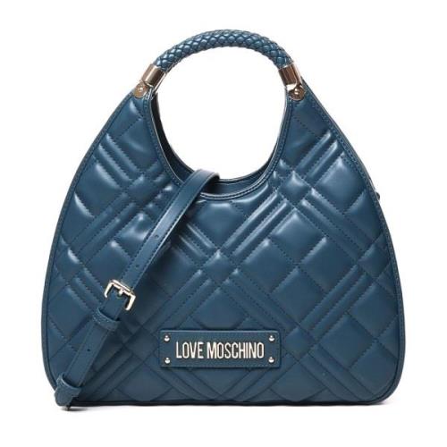 Love Moschino Teal Axelväska med Dragkedja Green, Dam