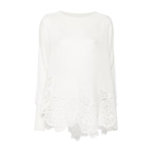 Ermanno Scervino Mysig Stickad Tröja White, Dam