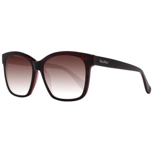 Max Mara Burgundy Square Solglasögon Gradient Linser Brown, Dam