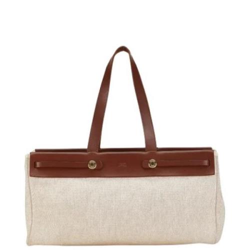 Hermès Vintage Pre-owned Canvas handvskor Beige, Dam