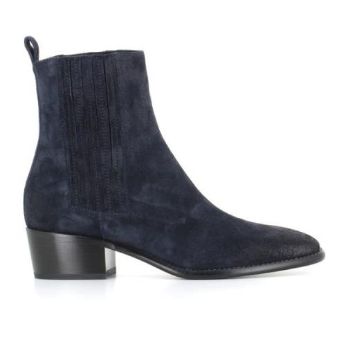 Sartore Blå Mocka Ankelboots Elastiska Insatser Blue, Dam