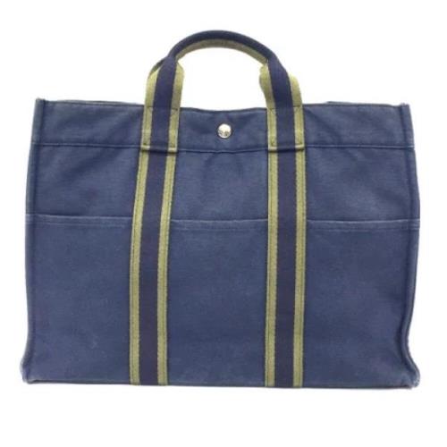 Hermès Vintage Pre-owned Canvas totevskor Blue, Dam