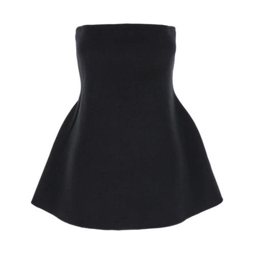 Róhe Svart Dubbelansikts Bustier Topp Black, Dam