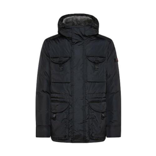 Peuterey Urban Field Jacket med Pälskrage Black, Herr