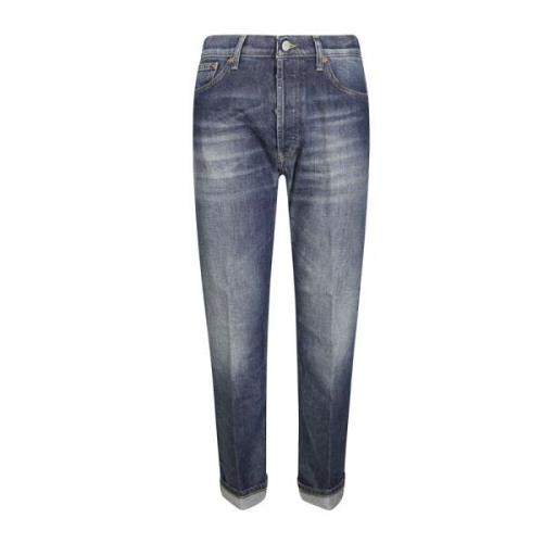 Dondup Klassiska Straight Denim Jeans Blue, Dam