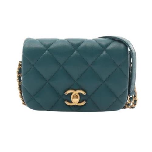 Chanel Vintage Pre-owned Laeder axelremsvskor Green, Dam