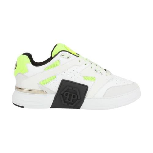 Philipp Plein Läder Lo-Top Sneakers i Gult Multicolor, Herr