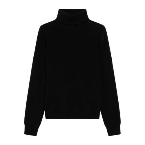 Max Mara Studio Kashmirblandning Turtleneck Tröja Svart Black, Dam