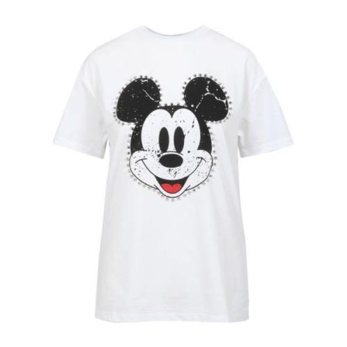 Aniye By Mickey Crew-Neck T-shirt med Studs White, Dam