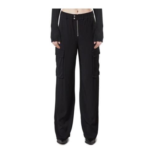 Thom Krom Cargo Wide Leg Pants Black, Dam