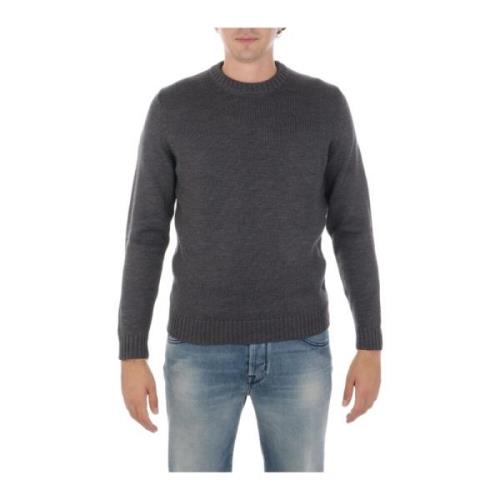 Zanone Mörkgrå Crew Neck Sweater Gray, Herr