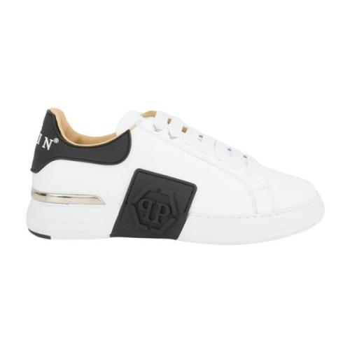 Philipp Plein Hexagon Läder Sneakers Phantom Kick$ White, Herr