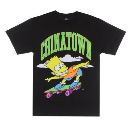 Market Simpsons Svart Tee med Logo Print Black, Herr