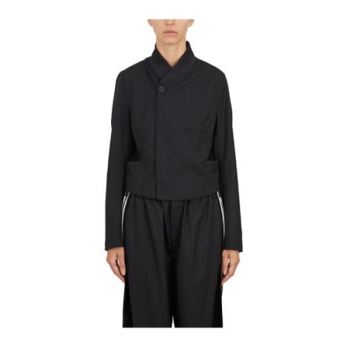 Y-3 Kort Ullblandad Jacka Black, Dam