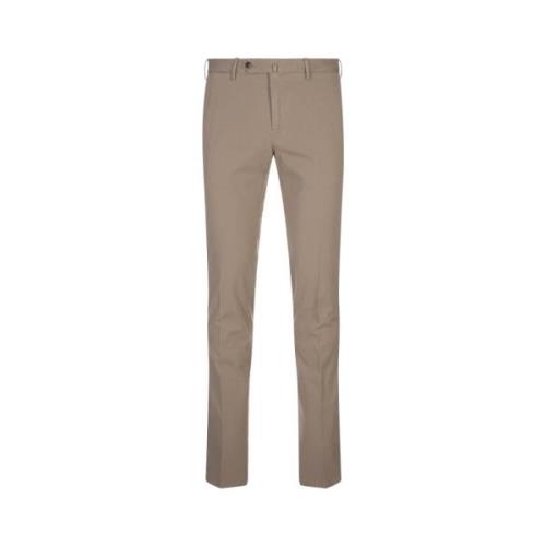 PT Torino Slim Fit Beige Bomullsbyxor Brown, Herr