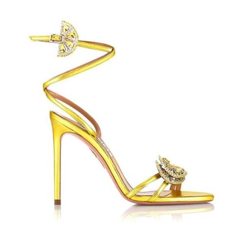 Aquazzura Stiliga Sandaler med Unik Design Yellow, Dam