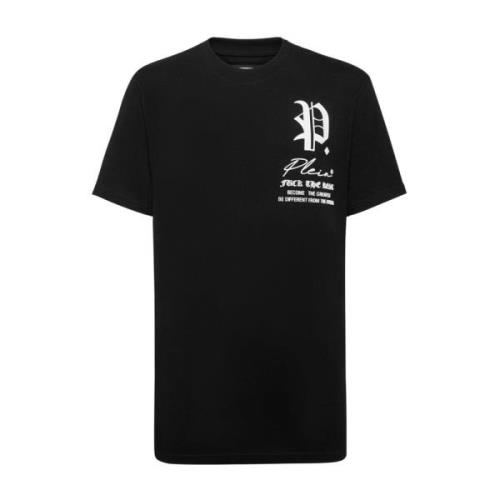 Philipp Plein Stilren Grafisk T-shirt för Män Black, Herr