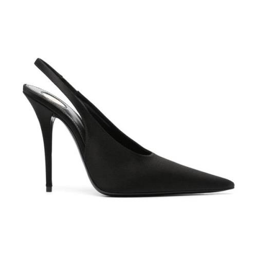 Saint Laurent Elegant Slingback Pumps Black, Dam