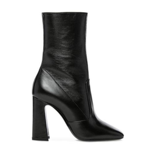 Saint Laurent Svarta Läder Ankelboots Black, Dam