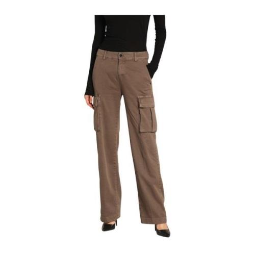 Mason's Cargo byxor Victoria i gabardin rak passform Brown, Dam