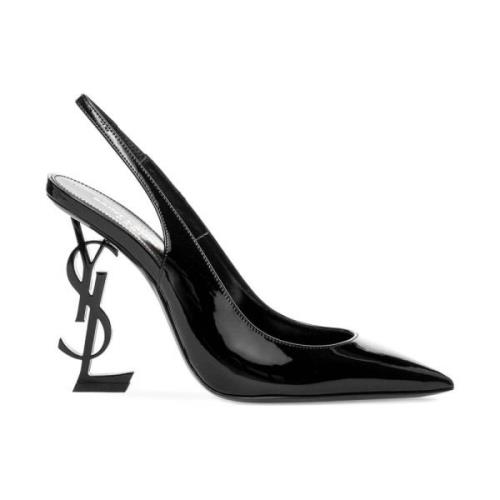 Saint Laurent Svarta Slingback Pumps Black, Dam