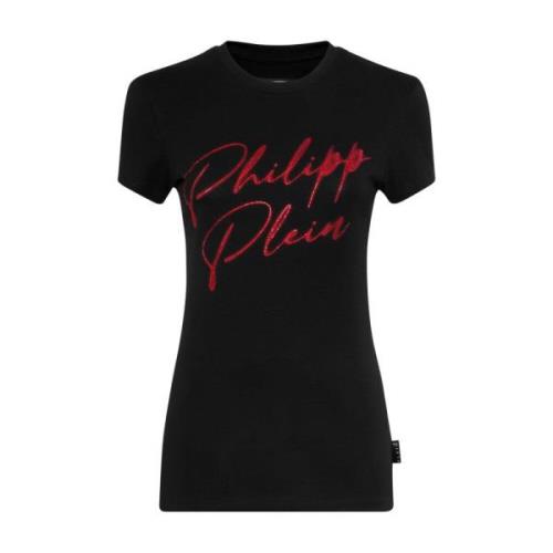 Philipp Plein Stilren T-shirt med Unik Design Black, Dam