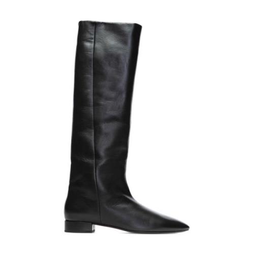 Saint Laurent Svarta Läder Ankelboots Black, Dam