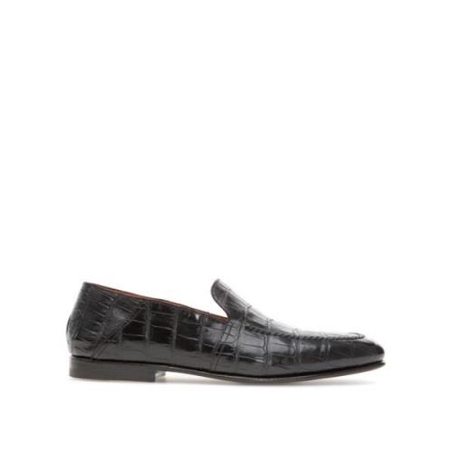 Santoni Stiliga Loafers för Män Black, Herr