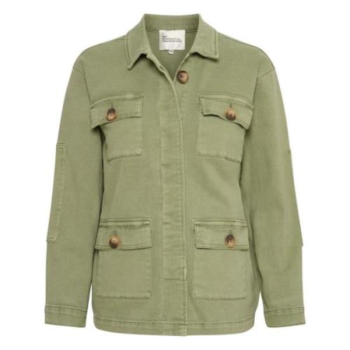 My Essential Wardrobe Cool Armyjacka i Stretchigt Material Green, Dam