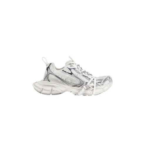 Balenciaga Ripped Effect Sneakers Beige Model White, Herr