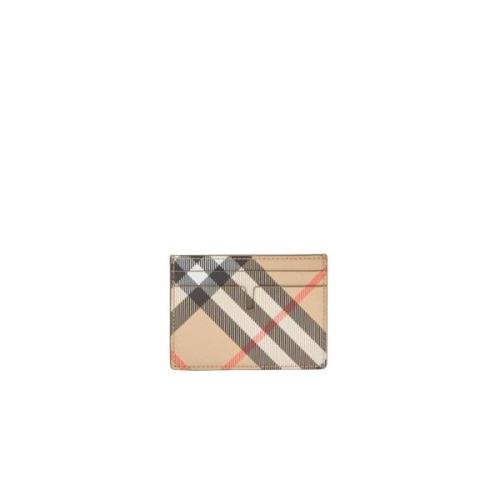 Burberry Coated Weave Check Korthållare Beige, Herr