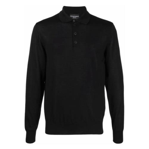 Emporio Armani Ull Polo Skjorta Black, Herr