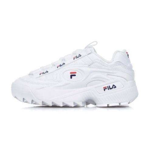 Fila Vit Röd Låg-Top Dam Sneakers White, Unisex