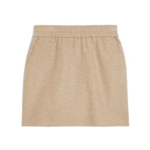 Max Mara Stickad Kjol Beige, Dam