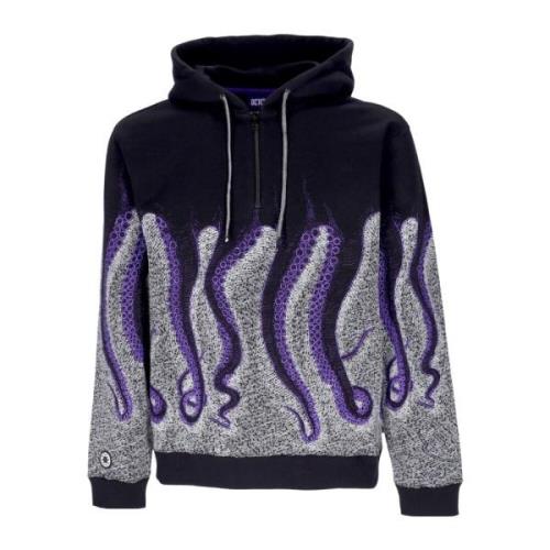 Octopus Överallt Dragkedja Hoodie Svart Multicolor, Herr