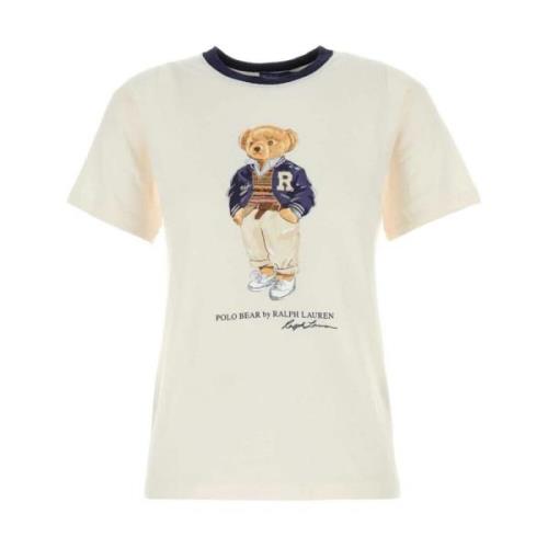 Polo Ralph Lauren Vit Polo Bear T-shirts och Polos Beige, Dam