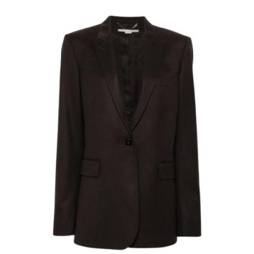 Stella McCartney Ylleblazer med Peak Revers Brown, Dam