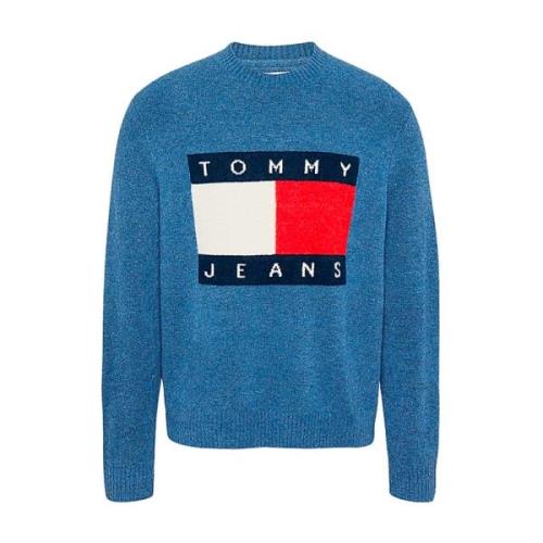 Tommy Hilfiger Flag Långärmad Sweatshirt Blue, Herr