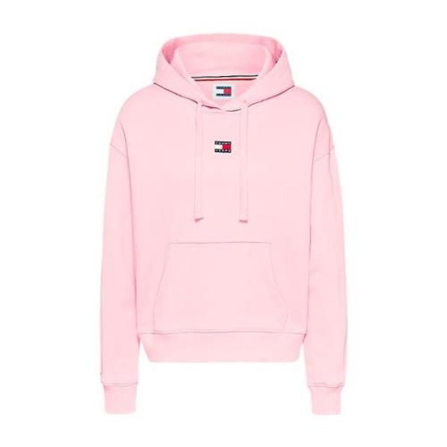 Tommy Hilfiger Casual Hoodie med Dragsko Huva Pink, Dam