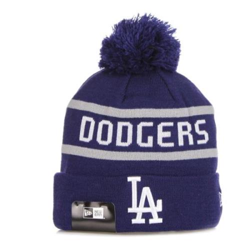 New Era Dodgers Pom Pom Beanie Hat Blue, Herr